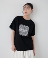 【接触冷感】レースレイヤードロゴTシャツ