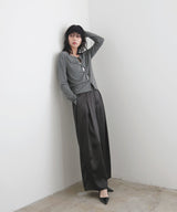 【2月中旬予約商品】サテンタックワイドパンツ