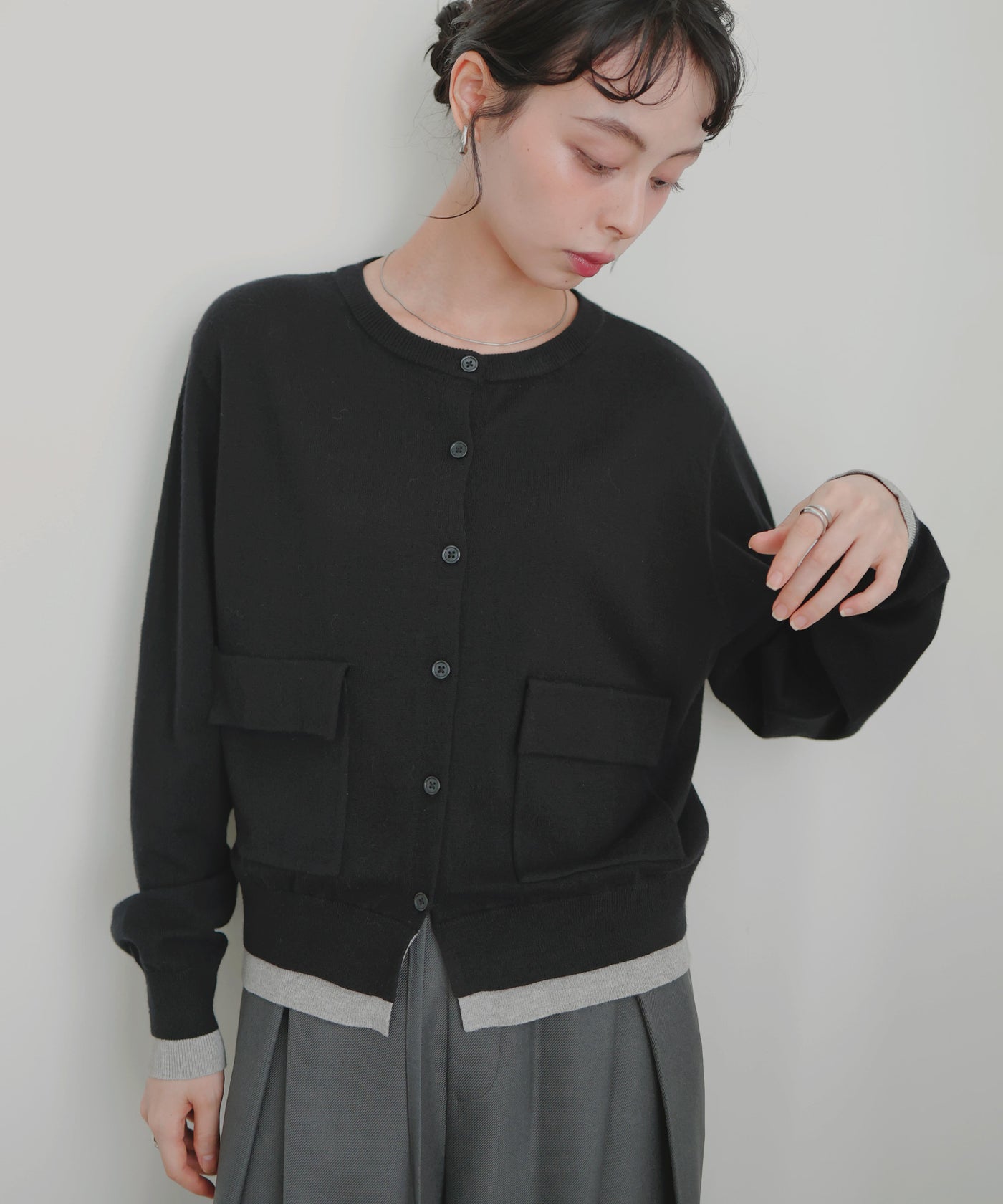Drawer 長袖カーディガン Drawer（ドゥロワー）の「Drawer クルーネックカーディガン
