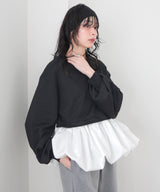 バルーンペプラムスウェット