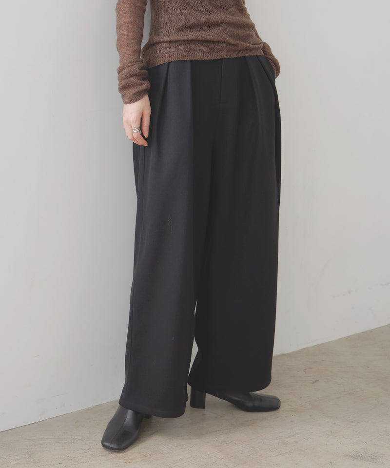 ウールライクタックワイドパンツ