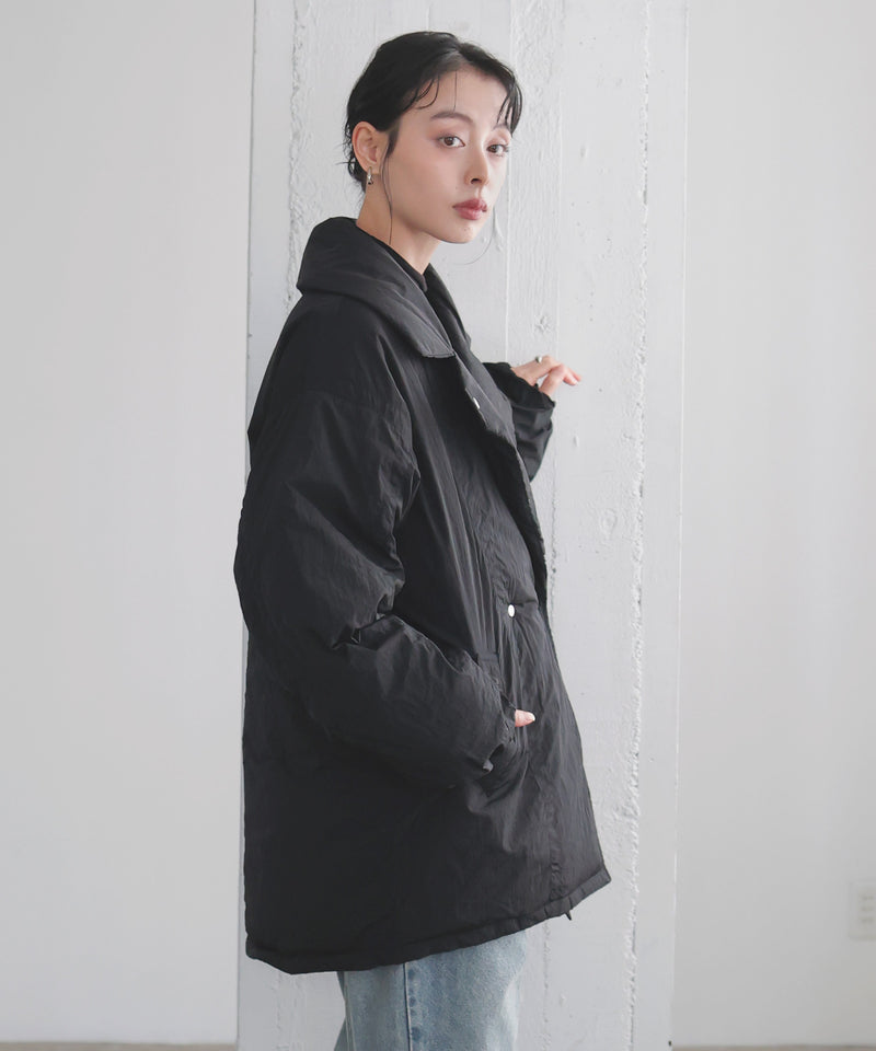 タフタテーラードダウンジャケット