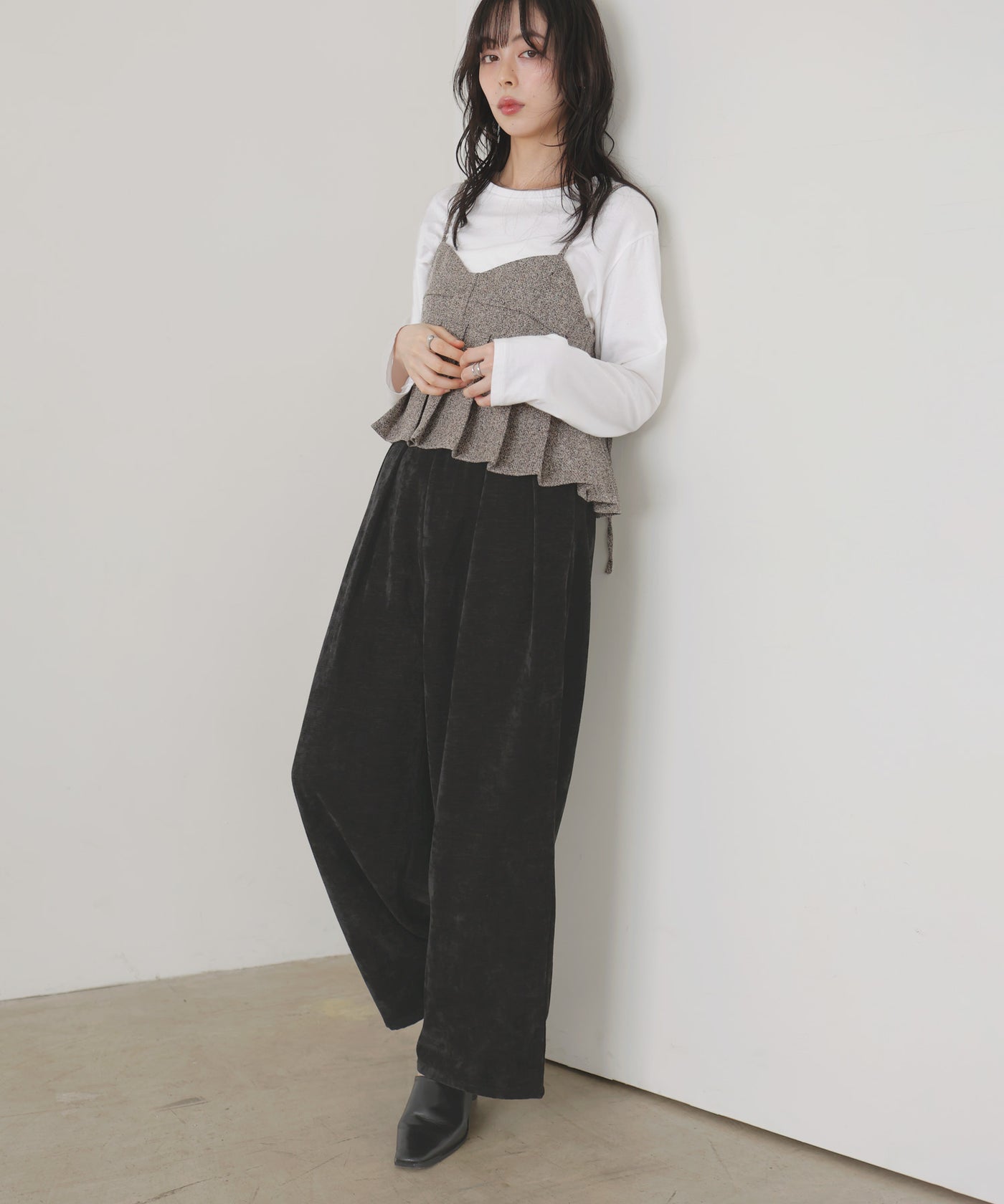 再値下げABOUT パンツ ベロアタックワイドパンツ – LIAN