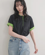 バイカラーヘンリーネックＴシャツ