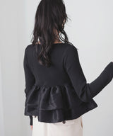 【3月上旬予約商品】【mayu × LIAN】シャイニーフリルニット