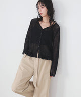 Vネックメッシュカーディガン