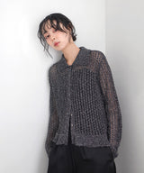 フリルメッシュポロカーデ