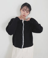アルパカタッチフリルレイヤードカーディガン
