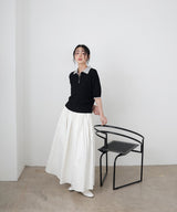 レイヤードカラーポロニット