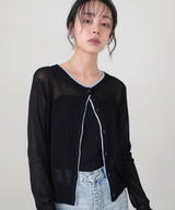 シアーバイカラーカーデ