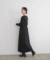 リブフレアニットワンピース