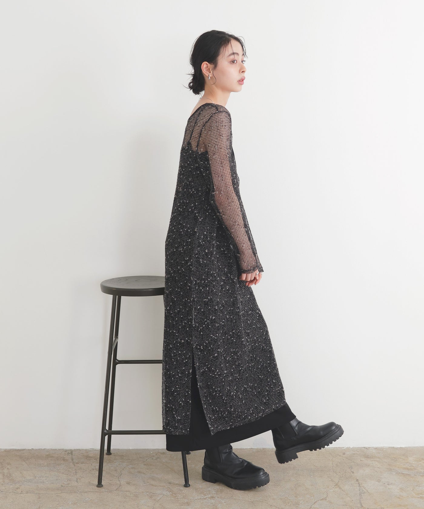 メーカー直売 - 人気ランキング ミックスメッシュシアーワンピース – LIAN ハンドバッグ