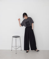 ツータックドレープワイドパンツ