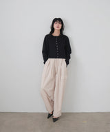 クリアボタンニットカーディガン