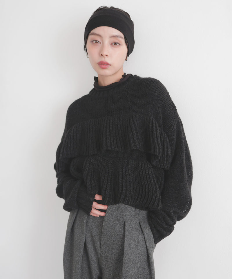 【12月下旬予約商品】シアーフリルニットプルオーバー