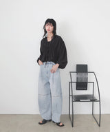 【一部予約商品】【mayu × LIAN】ダブルリボンシャーリングブラウス