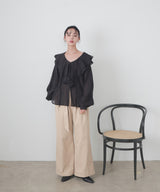 【一部予約商品】シアーラッフルブラウス　