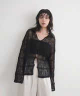 フロントホールメッシュカーディガン