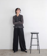 フリルメッシュポロカーデ