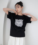 【接触冷感】レースレイヤードロゴTシャツ