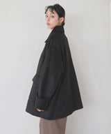 【10月下旬予約商品】ステンカラーシャギージャケットコート