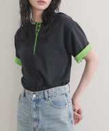 バイカラーヘンリーネックＴシャツ