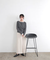 ボーダーリブヘンリーネックプルオーバー