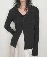 Vネックランダムリブニットカーディガン