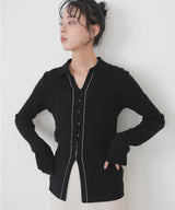 バイカラーラインポロニット