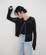 シアーバイカラーカーデ