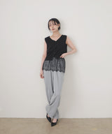 【UVカット＆接触冷感】レースレイヤードTシャツ
