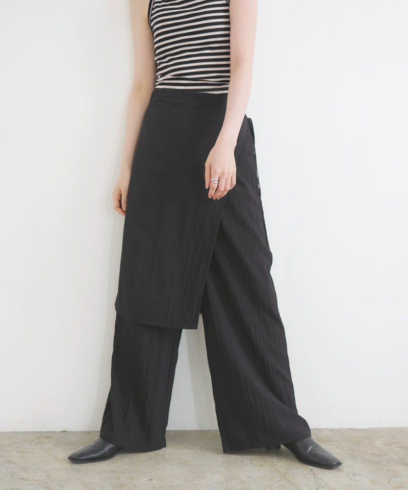 ラップスカート付きパンツ
