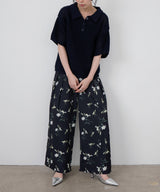 フラワープリントワイドパンツ