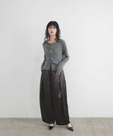 【2月中旬予約商品】サテンタックワイドパンツ