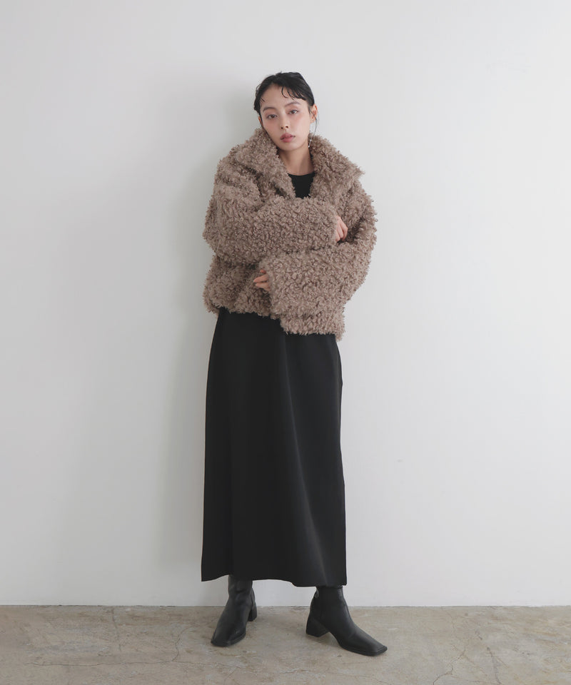 リブフレアニットワンピース