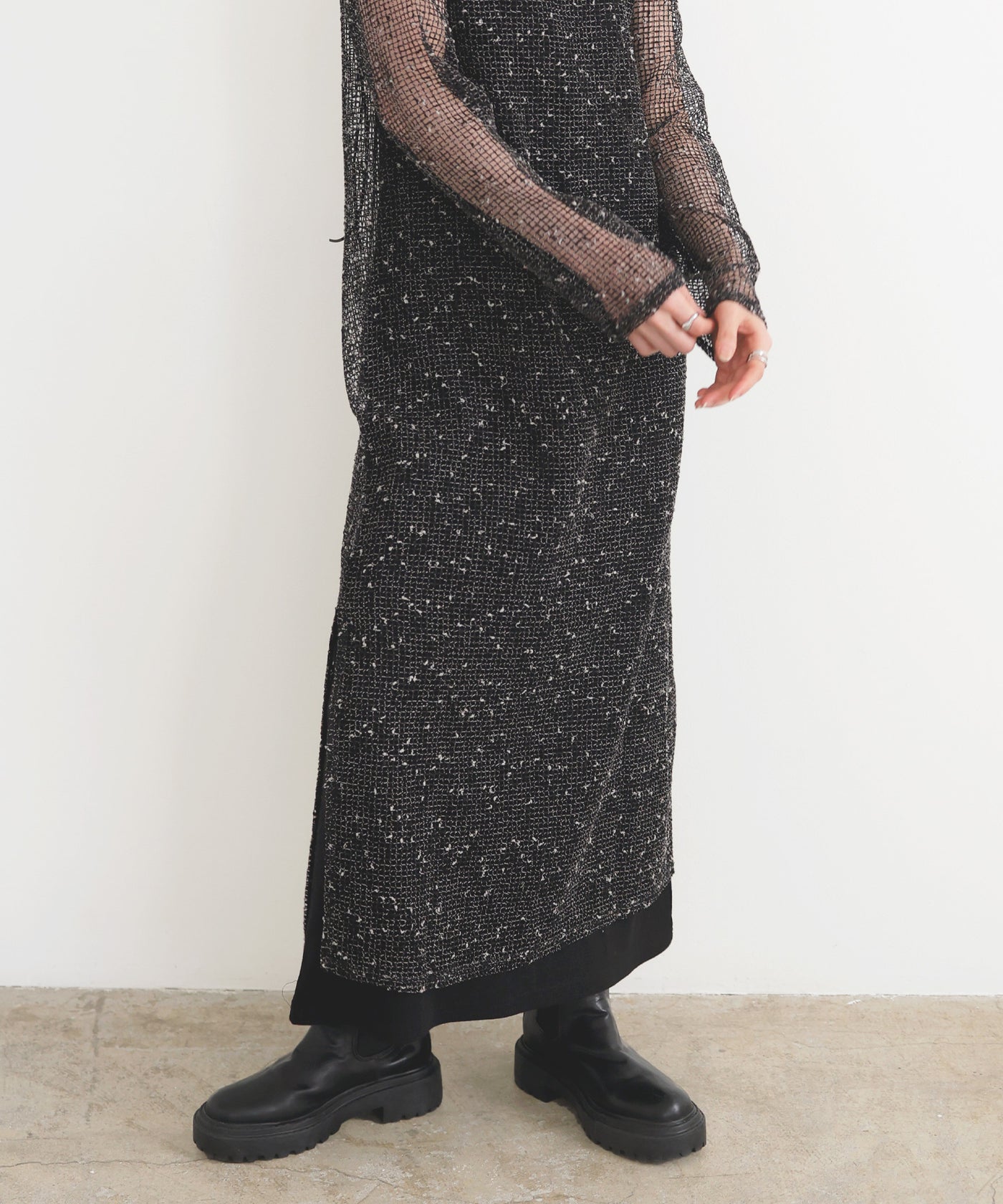 ミックスメッシュシアーワンピース – LIAN