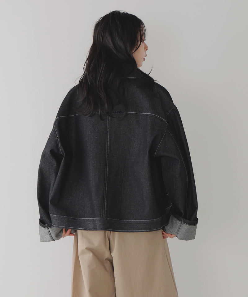 【9月上旬予約商品】ステッチデザインビックデニムジャケット
