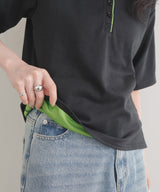 バイカラーヘンリーネックＴシャツ