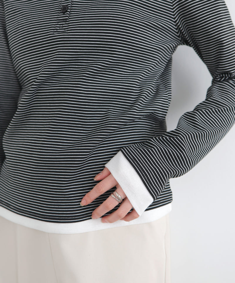 ボーダーリブヘンリーネックプルオーバー – LIAN