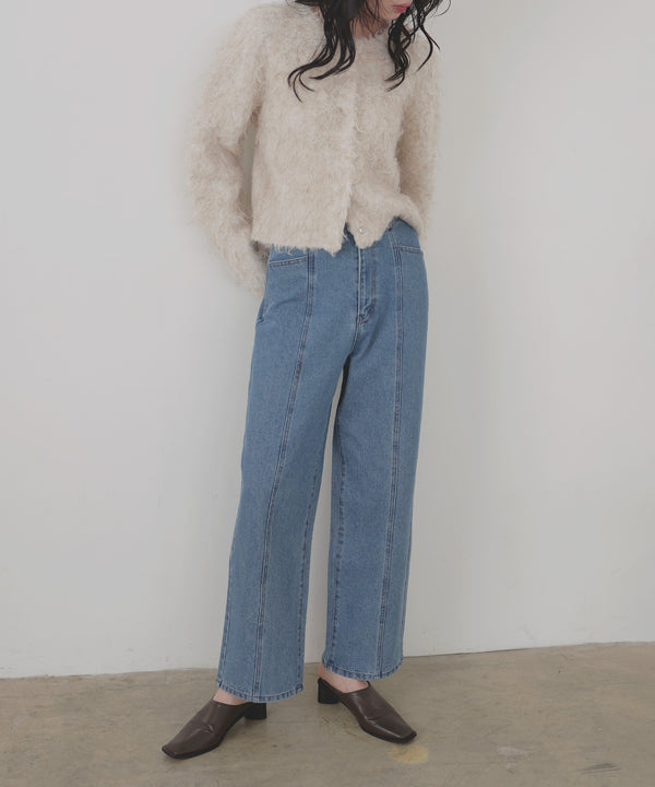 センターラインストレートデニムパンツ