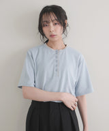 バイカラーヘンリーネックＴシャツ