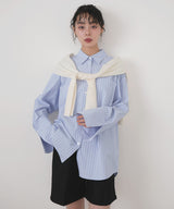 ストライプポケットオーバーシャツ