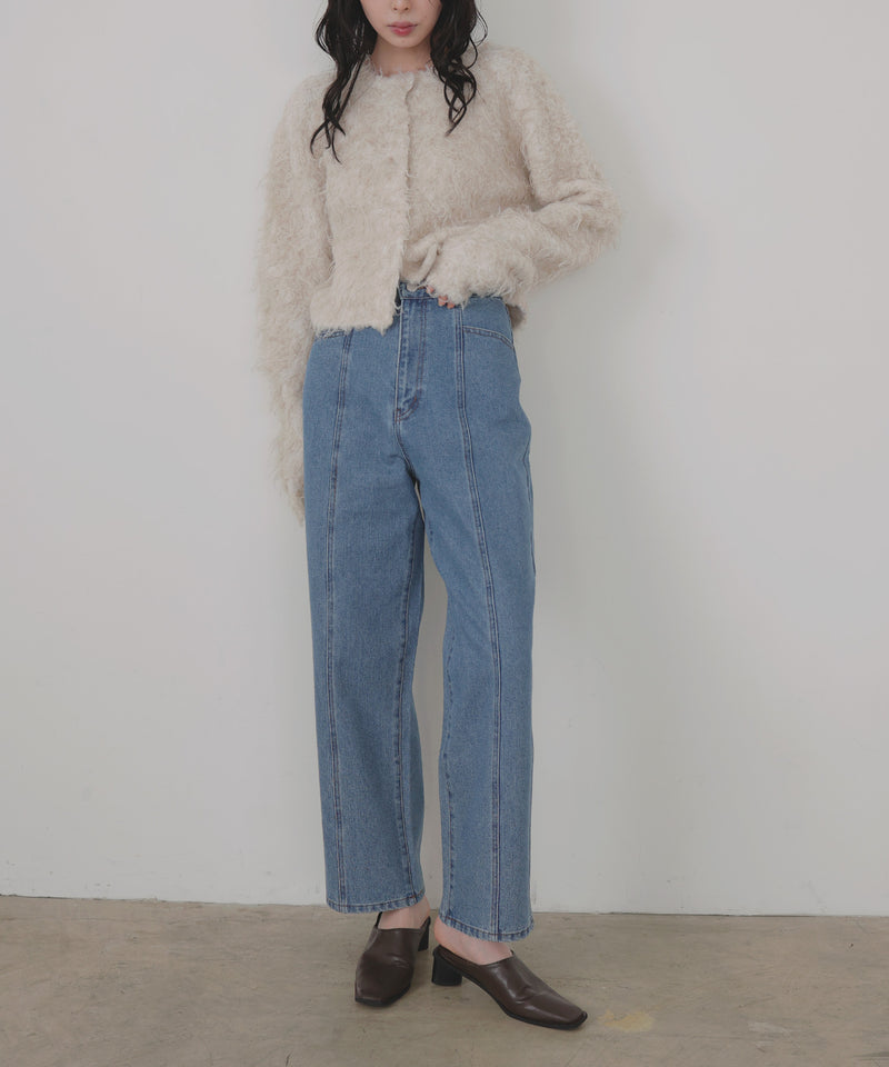 センターラインストレートデニムパンツ