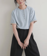 バイカラーヘンリーネックＴシャツ