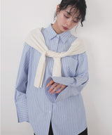 ストライプポケットオーバーシャツ