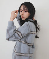 【11月上旬予約商品】シャギーチェッククルーネックニット