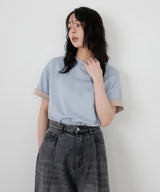 バイカラーロールアップTシャツ