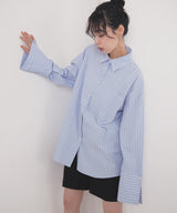 ストライプポケットオーバーシャツ