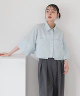 ストライプハーフスリーブショートシャツ
