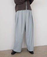 ウォッシャブルフェイクレザー2タックパンツ